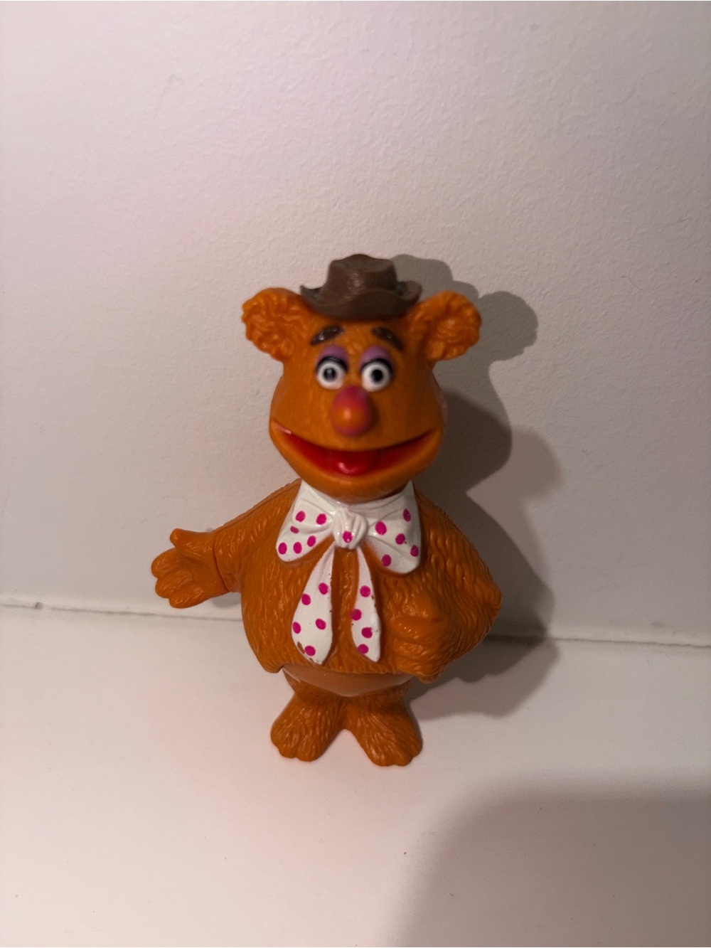 Vintage Fozzie Bear Figure The Muppets PVC Toy Brown Hat 3”